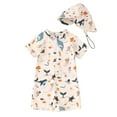 thumbnail image 1 of Lullu Baby Boy's UPF 50+ Short Sleeve Rash Guard One-Piece Swimsuit with Sun Hat Swimwear, 1 of 6