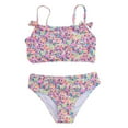 thumbnail image 1 of Lullu Baby Girls Tropical Print Bikini Set Summer Bow Swimsuit Beach Bathing Suit, 2-Piece, 1 of 4
