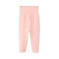thumbnail image 1 of Lullu Baby High Rise Footed Leggings Casual Cotton Soft Stretch Pants, Sizes 0-12 Months, 1 of 2