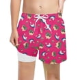 thumbnail image 1 of Lullu Boy Beach Swim Trunks with Compression Liner UPF50+ Stretch Board Shorts, Sizes 5-16, 1 of 5