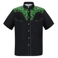 thumbnail image 1 of Lullu Boy Cowboy Short Sleeve Shirt Summer Lightweight Button-Up Western Shirt, Sizes 6-15, 1 of 3