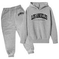 thumbnail image 1 of Lullu Boy's Casual Sweatsuit Los Angeles Printed Hoodie Joggers Set Outfits, Sizes 3-13, 1 of 2
