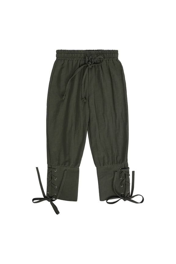 Boy's Retro Breeches Side Drawstring Cropped Pants, Sizes 4-5
