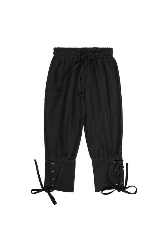 Boy's Retro Breeches Side Drawstring Cropped Pants, Sizes 4-5