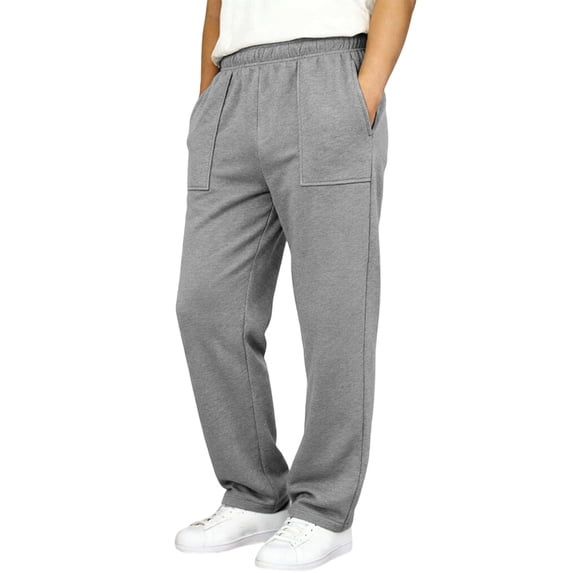 Lullu Boys Athletic Sweatpants Straight Leg Open Bottom Jogger Pants, Sizes 5-16