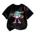 thumbnail image 1 of Lullu Boys Baseball Graphic Short Sleeve T Shirt Casual Active T-Shirt Summer Tee, Black, 1 of 4