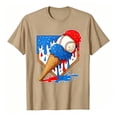 thumbnail image 1 of Lullu Boys Baseball Graphic Short Sleeve Tee Children's Summer Casual T-Shirt Top, Khaki, 1 of 3
