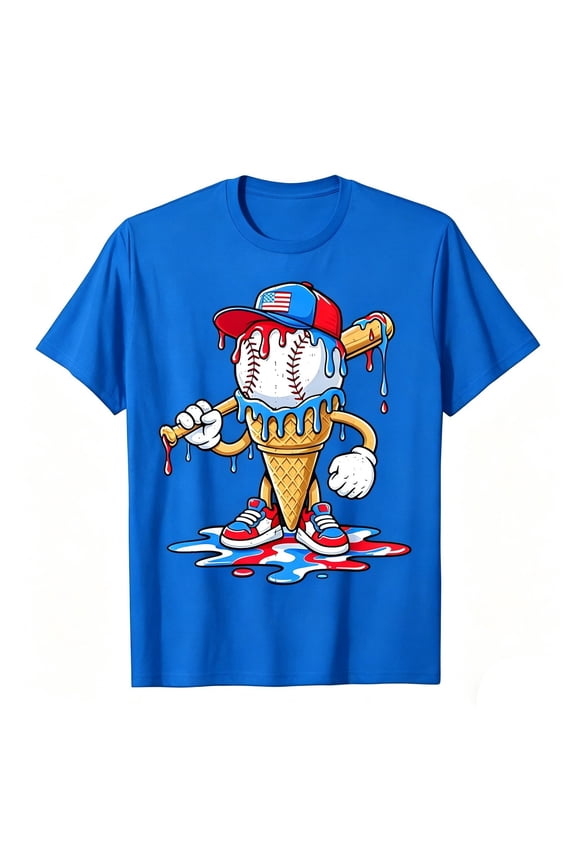 Boys Baseball Graphic Tee Casual Sports Short Sleeve T-Shirt Summer Tops, Sizes 2-13