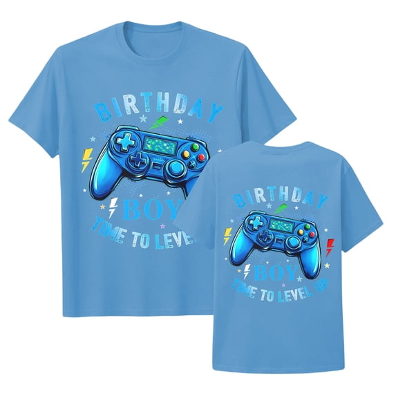 Lullu Boys Birthday T Shirt Graphic Tee Short Sleeve Crew Neck T-Shirt, Blue, Sizes 1-13
