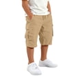thumbnail image 1 of Lullu Boys Cargo Shorts Summer Active Shorts with Pocket Cotton Bottoms, Khaki, Sizes 5-14, 1 of 4