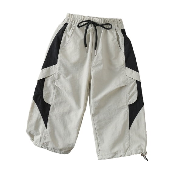 Lullu Boys Casual Baggy Jogger Pants Kids Color Block Wide Leg Athletic Sweatpants