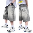 thumbnail image 1 of Lullu Boys Distressed Denim Shorts Streetwear Jean Shorts Summer Jorts, Sizes 4-14, 1 of 6