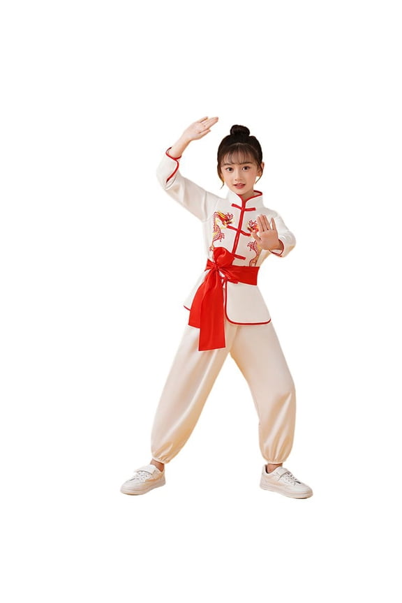 Boys Girls Chinese Martial Arts Training Uniform Tai Chi Wushu Training Suit Outfits