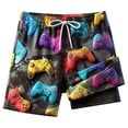 thumbnail image 1 of Lullu Boys Graphic Swim Trunks with Compression Liner Quick-Dry Swim Shorts, Sizes 2-14, 1 of 2