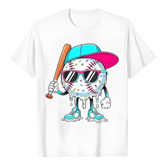 Lullu Boys Graphic Tee Baseball Short Sleeve T Shirt Casual Sports T-Shirt Top, Sizes 2-13