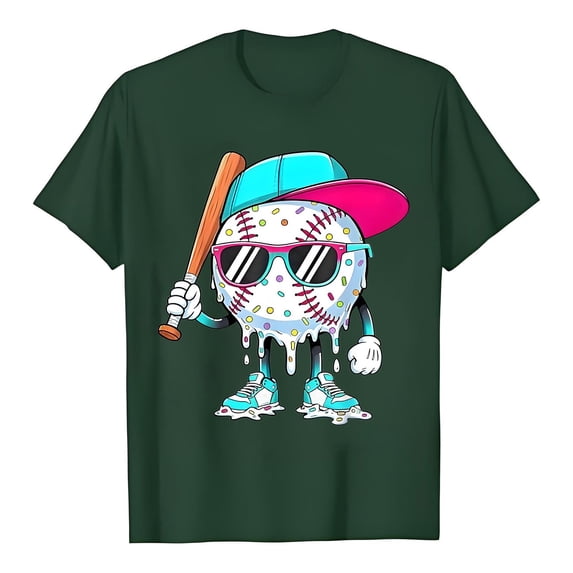 Lullu Boys Graphic Tee Baseball Short Sleeve T Shirt Casual Sports T-Shirt Top, Sizes 2-13