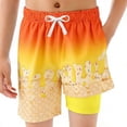 thumbnail image 1 of Lullu Boys Ice-Cream Print Swim Trunks with Mesh Liner Stretch Bathing Suit, Sizes 2-14, 1 of 3
