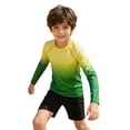 thumbnail image 1 of Lullu Boys Long Sleeve Rashguard Swimwear Kids Lightweight Gradient Sun Shirt, Size 5-6, 1 of 3
