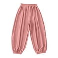 thumbnail image 1 of Lullu Boys Pants Casual Lightweight Loose Fit Trousers Summer Breathable Pants, Pink, 1 of 6
