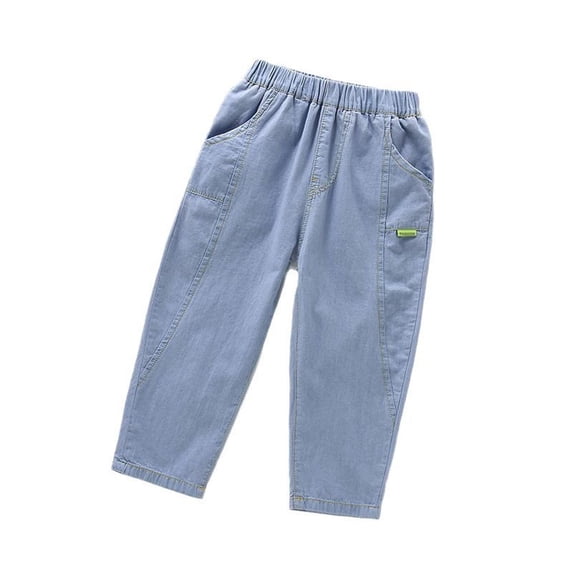 Lullu Boys Pull On Denim Jeans Casual Lightweight Soft Straight Jean Pants, Sizes 2-12