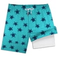 thumbnail image 1 of Lullu Boys Quick Dry Swim Trunks with Compression Liner Kids Swimming Shorts, Sizes 2-14, 1 of 3