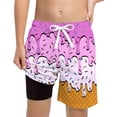 thumbnail image 1 of Lullu Boys Quick Drying Swim Trunks with Compression Liner Stretch Board Shorts, Sizes 2-14, 1 of 3