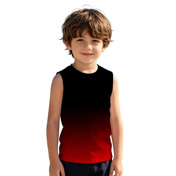 Lullu Boys Summer Gradient Tank Top Kids Casual Lightweight Sleeveless Shirt, Sizes 3-14