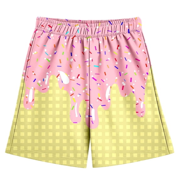 Lullu Boys Summer Pull On Baseball Shorts Casual Athletic High Rise Shorts, Sizes 2-14