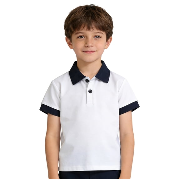 Lullu Boys Summer Short Sleeve Polo Shirt Casual Daily Collared Shirt for Kids