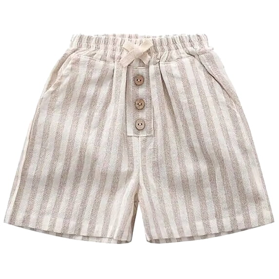 Lullu Boys Summer Striped Shorts Kids Cotton Breathable Beach Shorts, Sizes 3-4