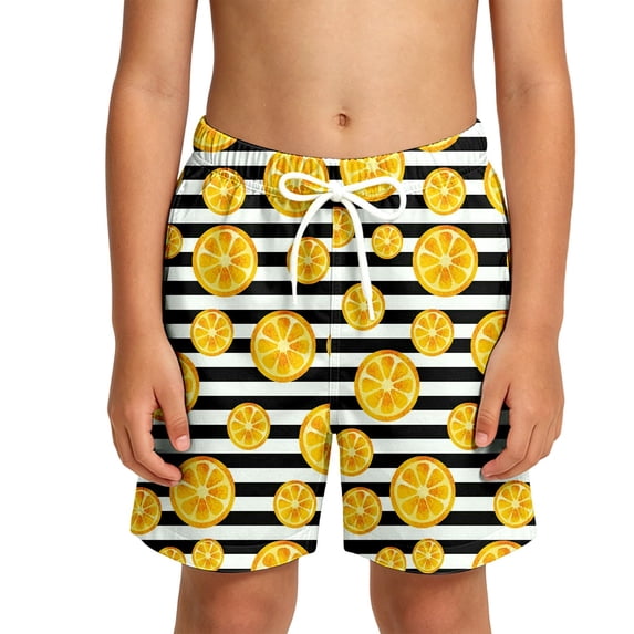 Lullu Boys Swim Trunks Allover Print Quick Drying Swimming Shorts Bathing Suit, Sizes 2-14