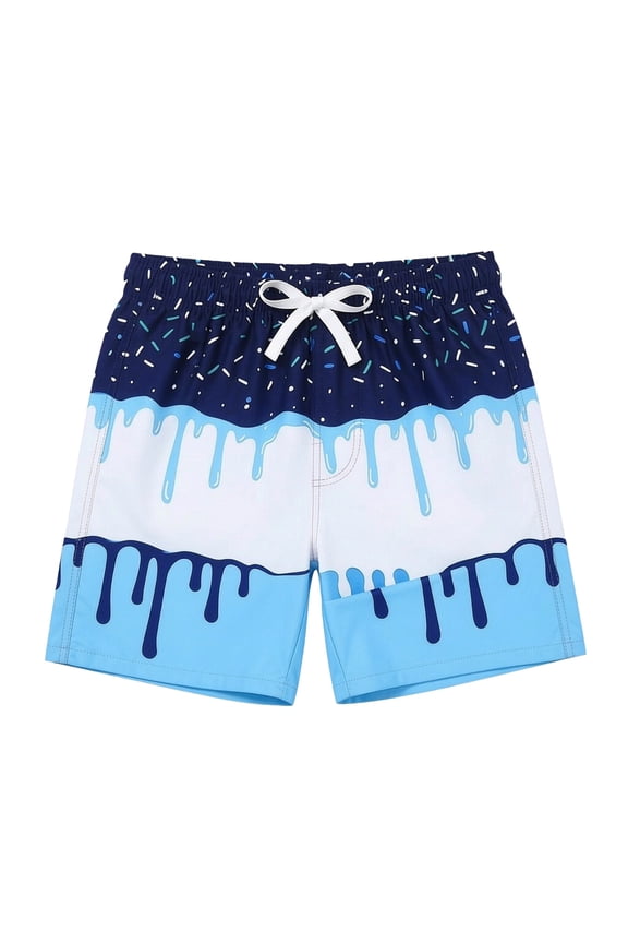 Boys Swim Trunks with Compression Liner Quick-Dry Beach Board Shorts, Sizes 2-14