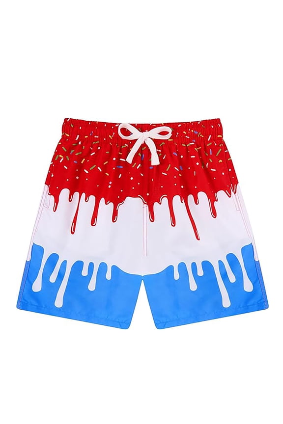Boys Swim Trunks with Compression Liner Quick-Dry Beach Board Shorts, Sizes 2-14