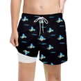 thumbnail image 1 of Lullu Boys Swimming Shorts with Compression Liner Swim Trunks Bathing Suit, Sizes 2-14, 1 of 4