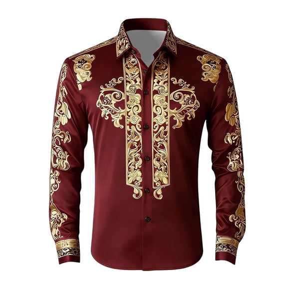 Lullu Boys Western Cowboy Long Sleeve Shirt Lightweight Button Down Shirt Top, Sizes 4-13