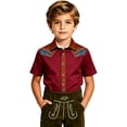 thumbnail image 1 of Lullu Boys Western Cowboy Shirt Kids Short Sleeve Button Down Shirt, Sizes 3-14, 1 of 3