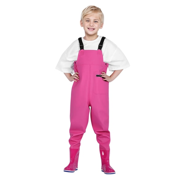 Lullu Children's Chest Waders Kids Waterproof Overalls with Adjustable Straps, Sizes 2-15