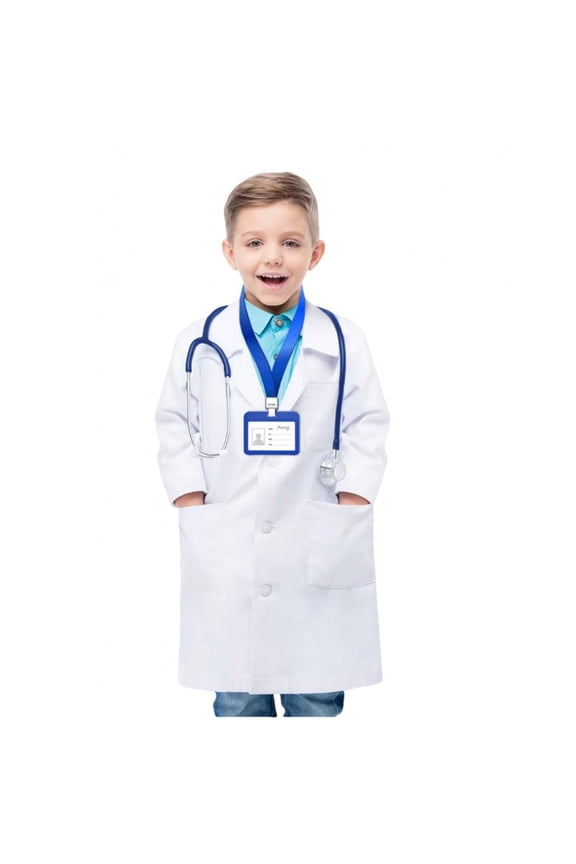 Children's White Lab Coat Doctor Dress Up White Coat Role-Play Performance Wear