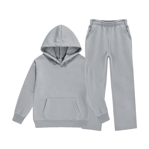 Lullu Girl Hoodie Wide Leg Sweatpants Outfits Casual Athletic Sweatsuit, Sizes 4-13