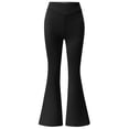 thumbnail image 1 of Lullu Girl High Rise Flare Pants Stretch Pull On Trousers School Uniform Pants, Sizes 5-14, 1 of 4