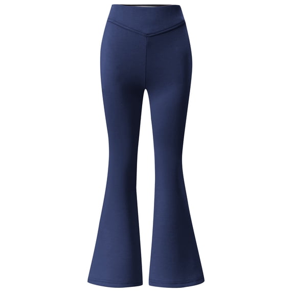 Lullu Girl High Rise Flare Pants Stretch Pull On Trousers School Uniform Pants, Sizes 5-14