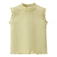 thumbnail image 1 of Lullu Girl Knit Ruffle Sleeveless Top Summer Casual Solid Lightweight Tank Top, Sizes 1-10, 1 of 4