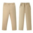 thumbnail image 1 of Lullu Girl School Uniform Pull-On Stretch Dress Pants Cotton Straight Trousers, Sizes 3-18, 1 of 8