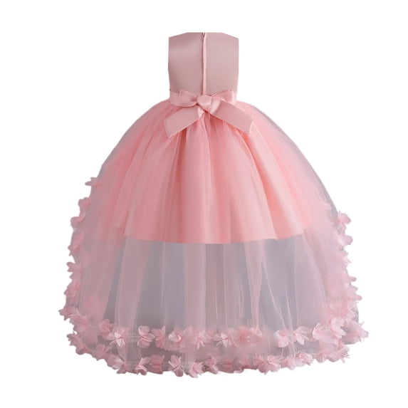 Lullu Girl Sleeveless Layered Ruffle High-Low Dress Birthday Princess Dress Pageant Gown, Sizes 2-15