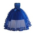thumbnail image 1 of Lullu Girl Sleeveless Layered Ruffle High-Low Dress Birthday Princess Dress Pageant Gown, Sizes 2-15, 1 of 6