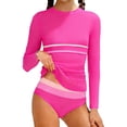 thumbnail image 1 of Lullu Girls 2-Piece Swimsuit Long Sleeve Rash Guard Bathing Suit with UPF50+, Sizes 7-16, 1 of 4