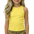 thumbnail image 1 of Lullu Girls Athletic Racerback Tank Top Casual Solid Crewneck Sleeveless Shirt, Sizes 4-14, 1 of 8