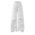 thumbnail image 1 of Lullu Girls Baggy Ripped Jeans Streetwear Elastic Waist Wide Leg Denim Pants, Sizes 7-12, 1 of 6