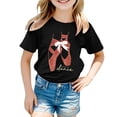thumbnail image 1 of Lullu Girls Bow Print Short Sleeve T Shirt Summer Casual Crewneck T-Shirt Tee, Sizes 1-13, 1 of 3
