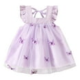 thumbnail image 1 of Lullu Girls Butterfly Ruffles Sleeveless Tutu Dress Tulle Princess Dress, Sizes 6M-3T, 1 of 6